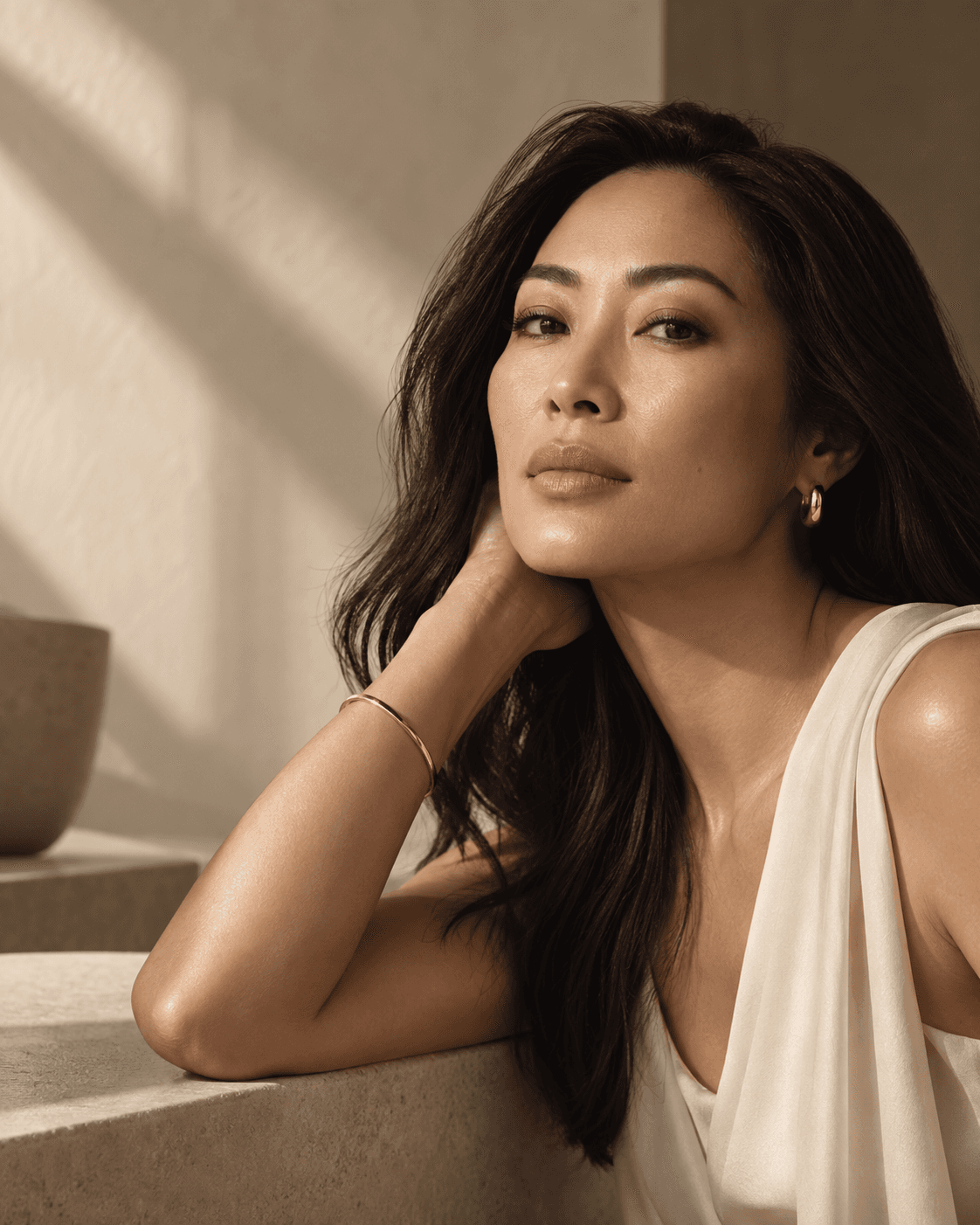 Woman with refined, rested appearance — VEYRA Aesthetics